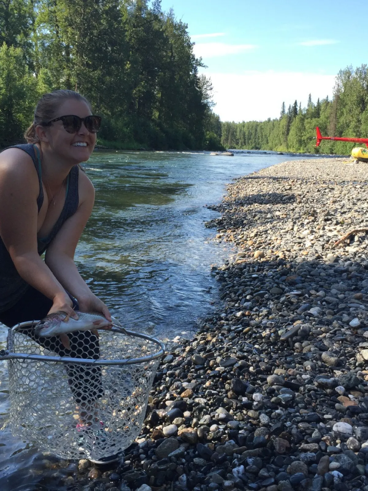 fishing in alaska lake with aircraft transportation