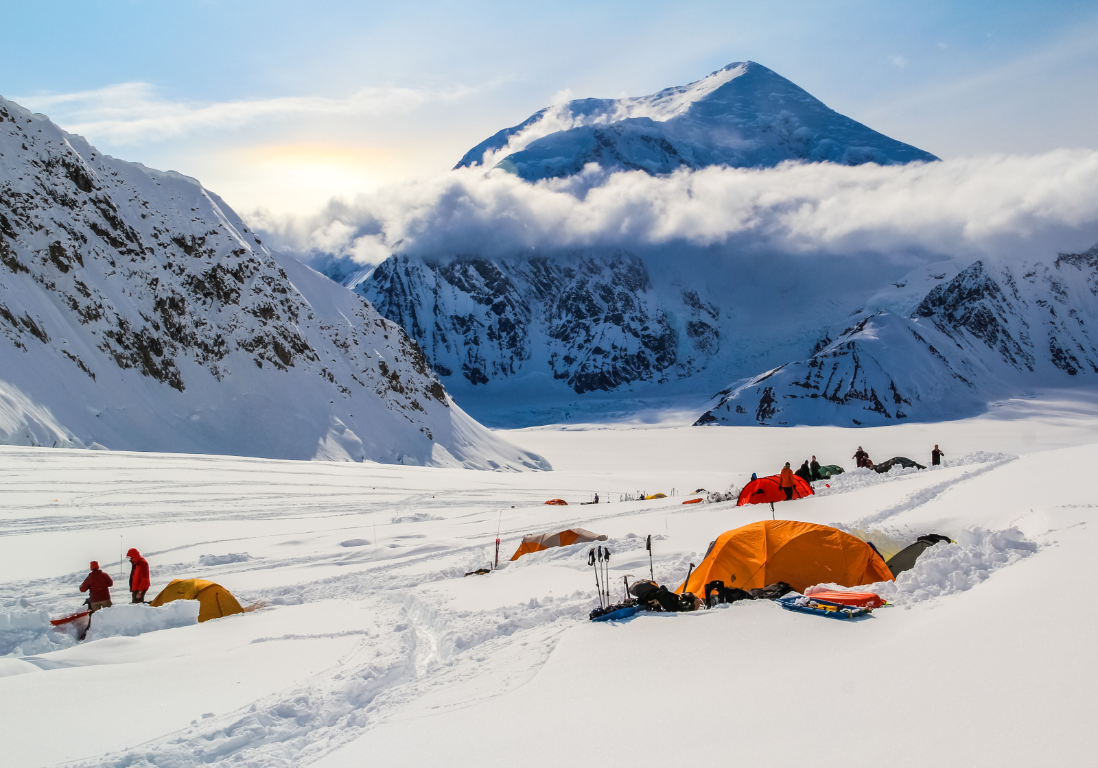 Kahiltna Glacier landing area near Denali Base Camp