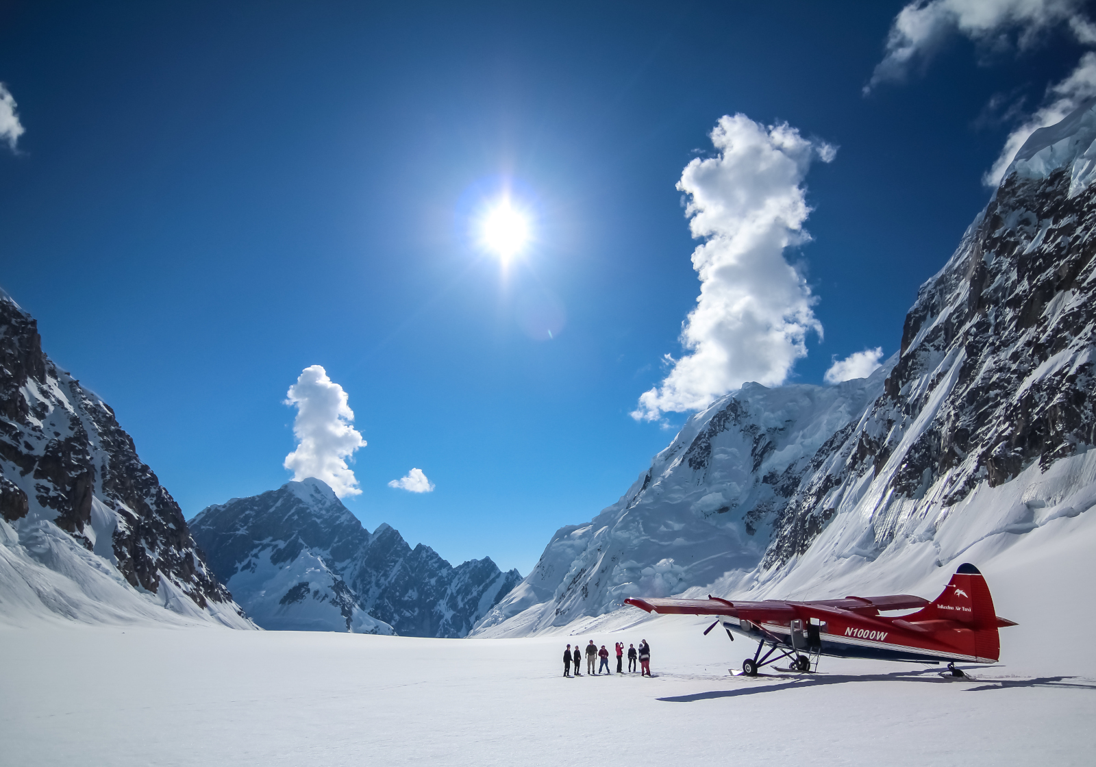 Tokositna West glacier access point near Mount Hunter