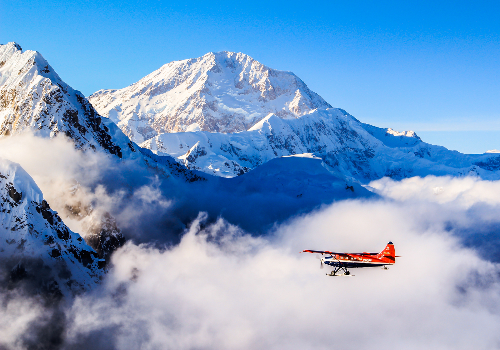 Remote Coffee Glacier landing area in the Alaska Range
